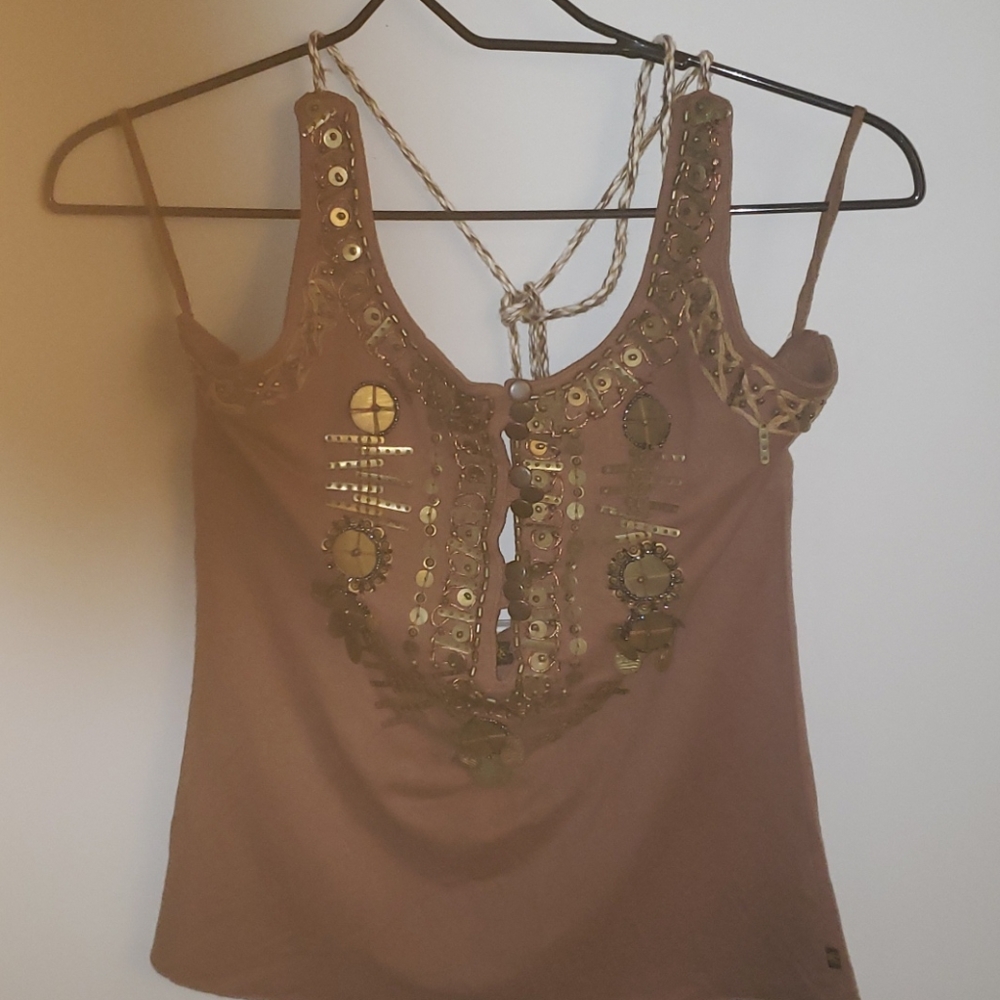 Chaudry Metal Embelished Crop Top